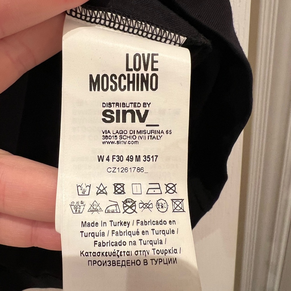 Moschino Black T-Shirt with Red and Gold Love Design - Picture 4 of 5